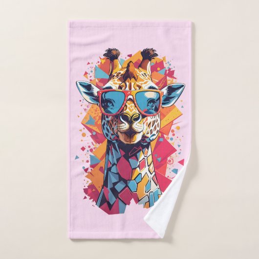 Graffiti Style Giraffe Portrait-58567 Bad Handdoek (Handdoek)