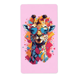 Graffiti Style Giraffe Portrait-58567 Etiket