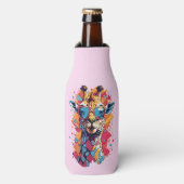 Graffiti Style Giraffe Portrait-58567 Flesjeskoeler (Fles Voorkant)