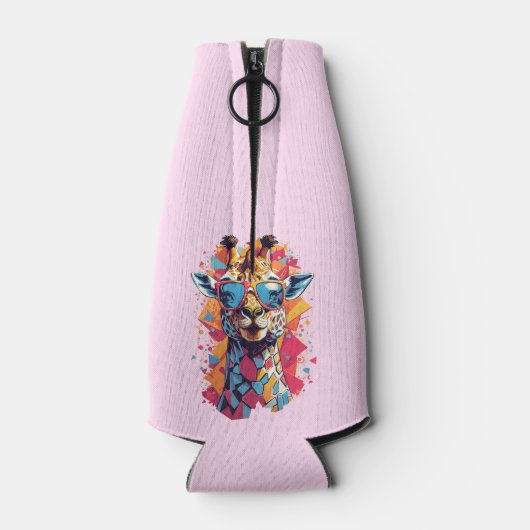 Graffiti Style Giraffe Portrait-58567 Flesjeskoeler (Achterkant)