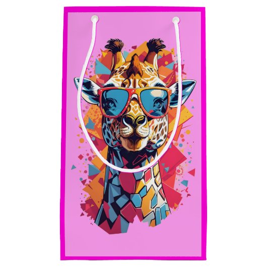 Graffiti Style Giraffe Portrait-58567 Klein Cadeauzakje (Voorkant)