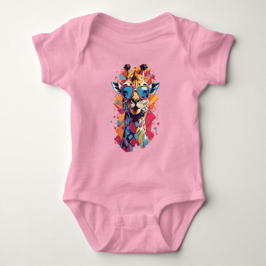 Graffiti Style Giraffe Portrait-58567 Romper (Voorkant)