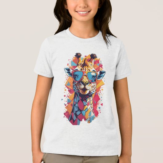 Graffiti Style Giraffe Portrait-58567 Tri-Blend Shirt (Voorkant)