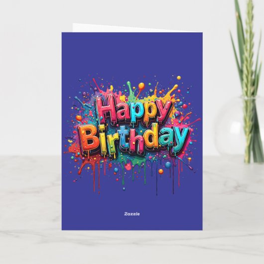 Graffiti Style Happy Birthday Card (Achterkant)