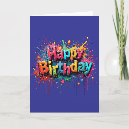 Graffiti Style Happy Birthday Card (Voorkant)