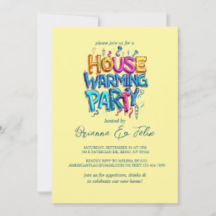 Graffiti Style House Chic Warming Party Kaart
