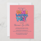 Graffiti Style House Chic Warming Party Kaart (Voorkant)