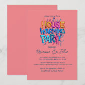 Graffiti Style House Chic Warming Party Kaart (Voorkant / Achterkant)