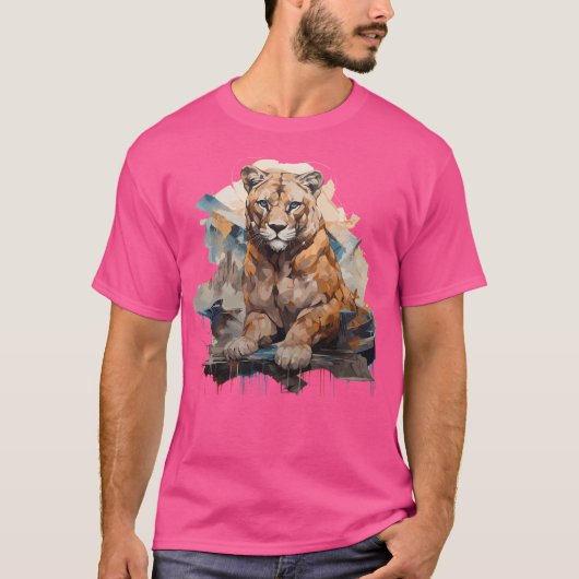 Graffiti Style Mountain Lion T-shirt (Voorkant)