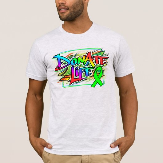 Graffiti Style Organ Donation Awareness T-Shirt (Voorkant)