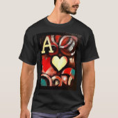 Graffiti Style Poker T shirt Ace Hearts (Voorkant)