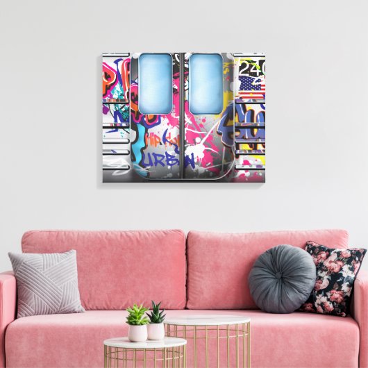 Graffiti Subway Train Canvas Afdruk (Insitu (Woonkamer))