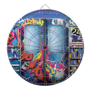 Graffiti Subway Train. Dartbord