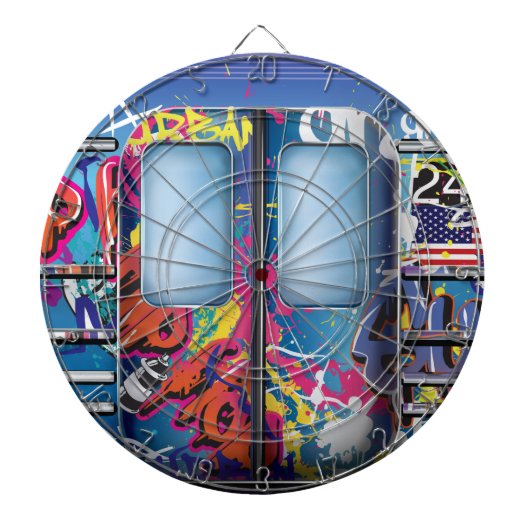 Graffiti Subway Train. Dartbord (Voorkant)
