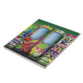 Graffiti Subway Train Green Tegeltje (Zijkant)