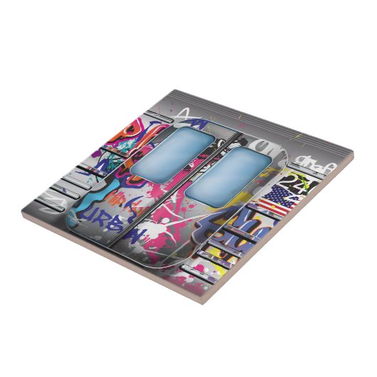 Graffiti Subway Train Tegeltje (Zijkant)