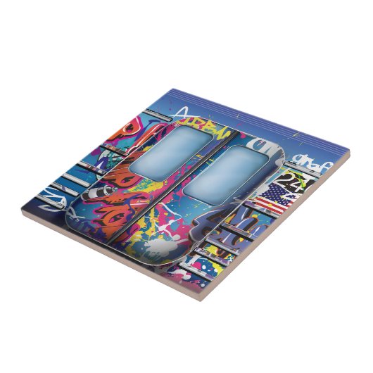 Graffiti Subway Train. Tegeltje (Zijkant)