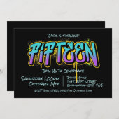 Graffiti Teen 15 uitnodiging (Voorkant / Achterkant)