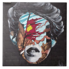 Graffiti Tegel Een vrouwenhoofd afbeelden Tegeltje