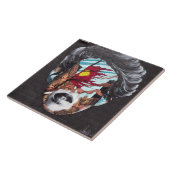 Graffiti Tegel Een vrouwenhoofd afbeelden Tegeltje (Zijkant)