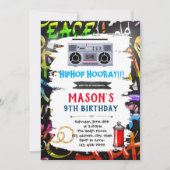 Graffiti thema verjaardagskaart uitnodiging (Voorkant)