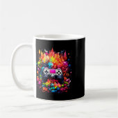 Graffiti Tie Dye Splash Videospel Controller spel Koffiemok (Links)