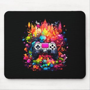 Graffiti Tie Dye Splash Videospel Controller spel Muismat