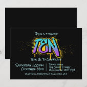 Graffiti Tien uitnodiging (Voorkant / Achterkant)