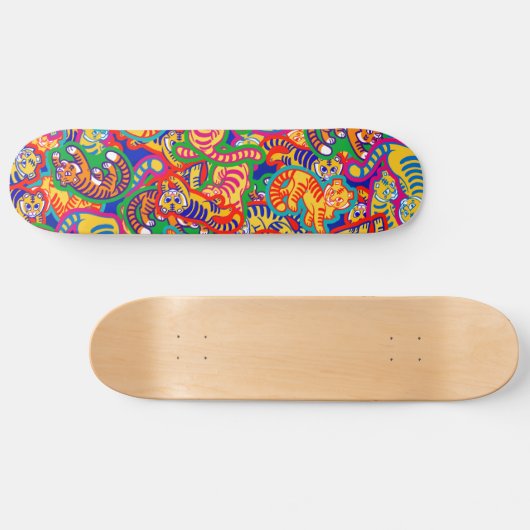 Graffiti Tiger Memphis Global Village Coffehouse Persoonlijk Skateboard (Horizontaal)