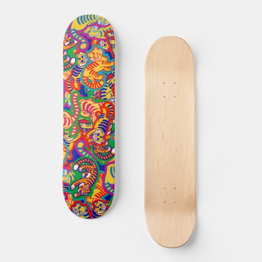 Graffiti Tiger Memphis Global Village Coffehouse Persoonlijk Skateboard (Voorkant)