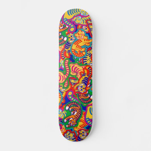 Graffiti Tiger Memphis Global Village Coffehouse Persoonlijk Skateboard (Voorkant)