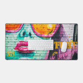 Graffiti toekomst is helder neon meisje monogram bureaumat (Keyboard & Muis)