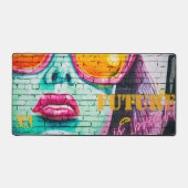 Graffiti toekomst is helder neon meisje monogram bureaumat (Voorkant)