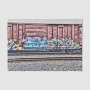 Graffiti Train Grunge Colorful Urban Street Art Tissuepapier