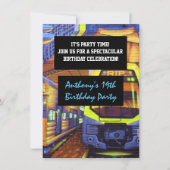 Graffiti Trains verjaardagsuitnodiging Kaart (Voorkant)