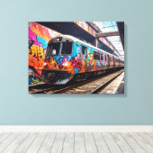 Graffiti trein canvas afdruk (Insitu (Houten vloer))