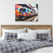Graffiti trein canvas afdruk (Insitu (Slaapkamer))