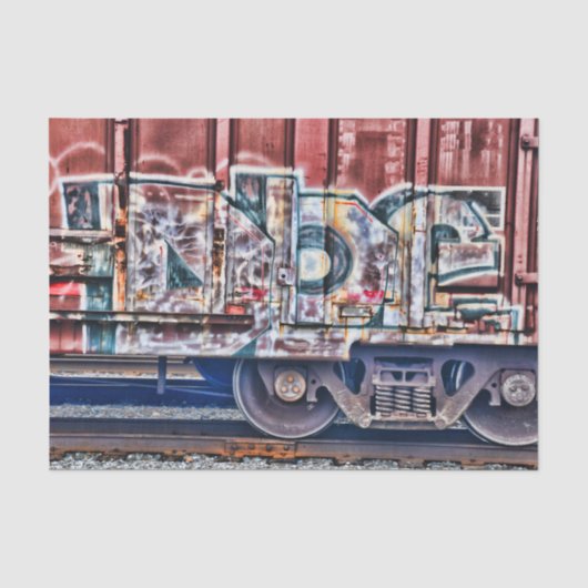 Graffiti Trein Grunge Stedelijke Straatkunst Tissuepapier (Voorkant)