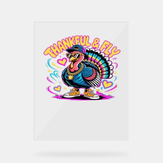 Graffiti Turkije Vibes - Dankbaar & Fly Cartoon Ar Acryl Bord (Voorkant)
