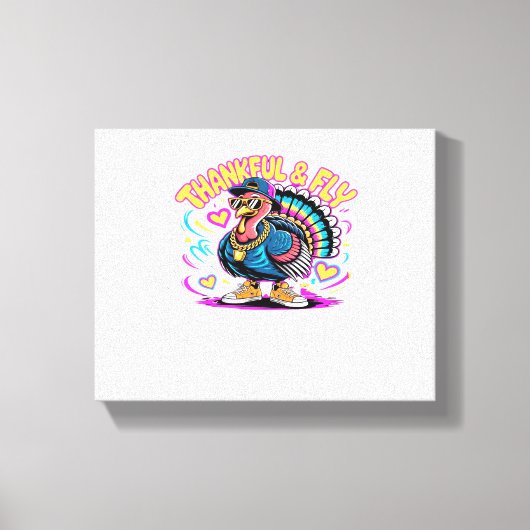 Graffiti Turkije Vibes - Dankbaar & Fly Cartoon Ar Canvas Afdruk (Voorkant)