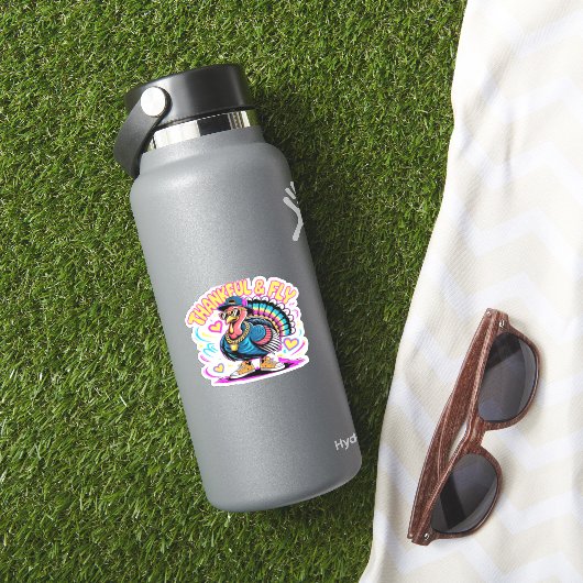 Graffiti Turkije Vibes - Dankbaar & Fly Cartoon Ar Sticker (HydroFlask Insitu)