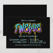 Graffiti Twaalf uitnodiging (Voorkant / Achterkant)