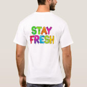 Graffiti-typografie 'Blijf vers', spuitverf T-shirt (Achterkant)