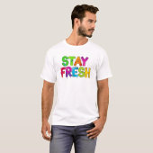 Graffiti-typografie 'Blijf vers', spuitverf T-shirt (Voorkant volledig)