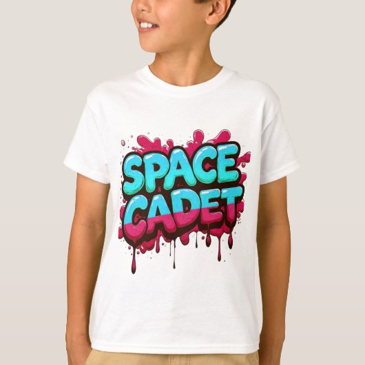 Graffiti-typografie voor Space Cadet T-shirt (Voorkant)