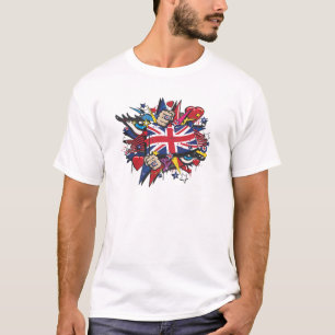 Graffiti UK flag English London pop art graff T-shirt