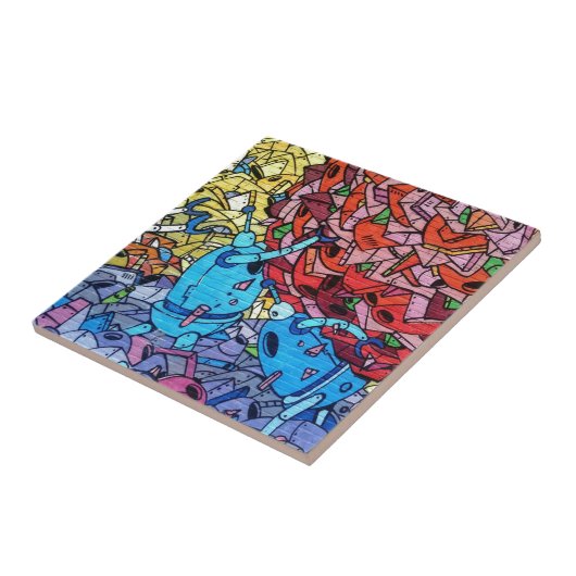 Graffiti Urban Painting Abstract Tegeltje (Zijkant)