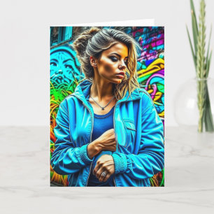 Graffiti Urban Street Art Meisje Kaart