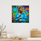  Graffiti Urban Street Art Meisje Poster (Keuken)