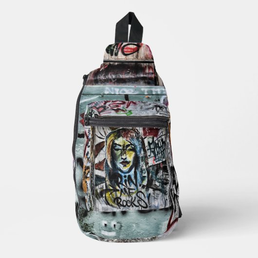 Graffiti Urban Street Cool Grunge Modern Uniek Sling Bag (Voorkant)
